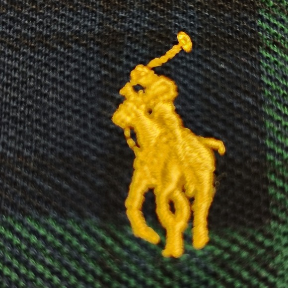 Polo Ralph Lauren Shirt Men's XL Green Blackwatch Plaid Custom Slim Fit Polo - Picture 4 of 16